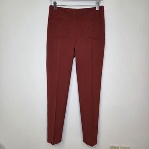Atos Lombardini Italy Rust Orange Wool Blend‎ Slim Patch Pocket Trousers Size 42